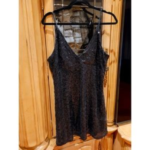 BLACK MINI SEQUIN DRESS